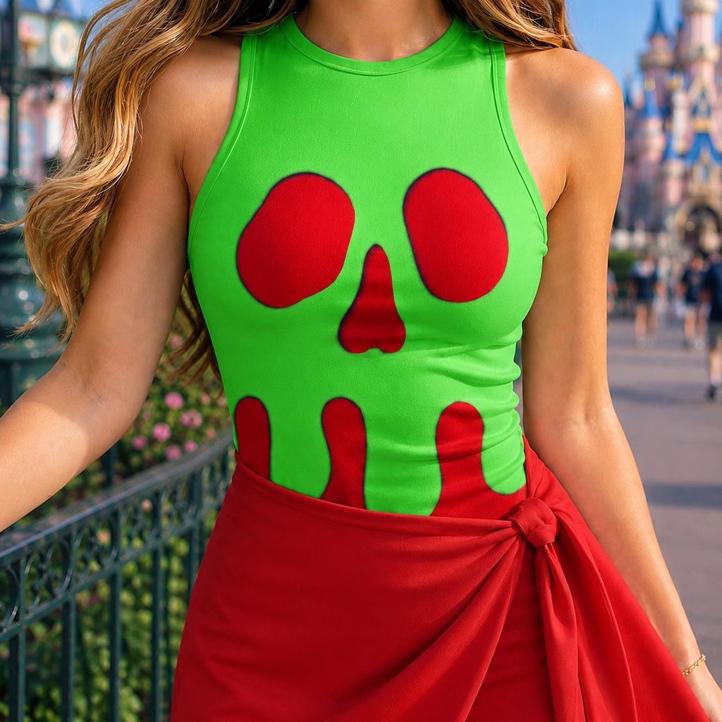Poison Apple Snow White Halloween Costume Tennis Dress, Evil Queen Poison Apple Cosplay, WDW Poison Apple Dress, Halloween Party Outfits