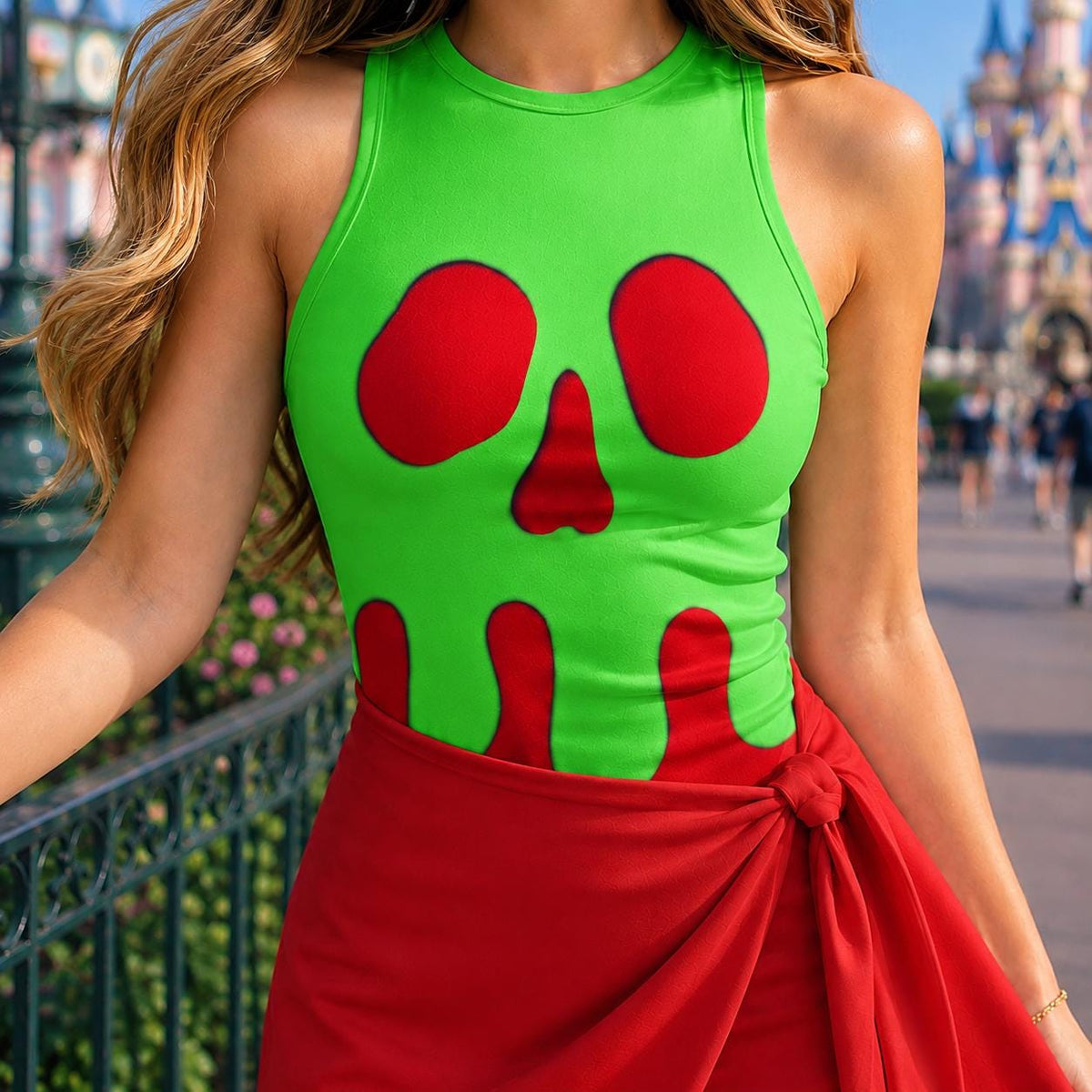 Poison Apple Snow White Halloween Costume Tennis Dress, Evil Queen Poison Apple Cosplay, WDW Poison Apple Dress, Halloween Party Outfits