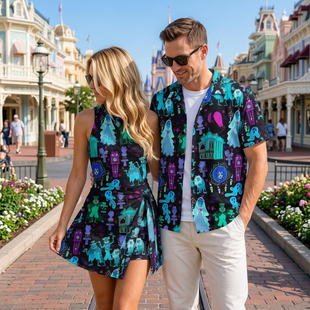 Haunted Mansion Costume Matching Outfits, Hitchhiking Ghosts Dress, Disney Halloween Party Dress, Ghost Host Cosplay, Disneyland Trip Outfit