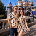 Cinderella, Belle, Ariel and Rapunzel Halloween Matching Couple Outfit, Spooky Princess Polo Shirt and Wrap Skort Dress, Theme Park Vacation