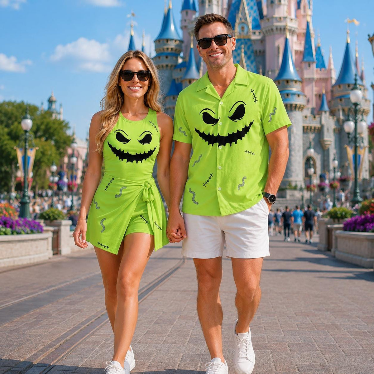 Halloween Oogie Boogie Costume Matching Outfit, Nightmare Before Christmas Button Shirt, Cosplay Oogie Boogie Tennis Dress, Halloween Outfit