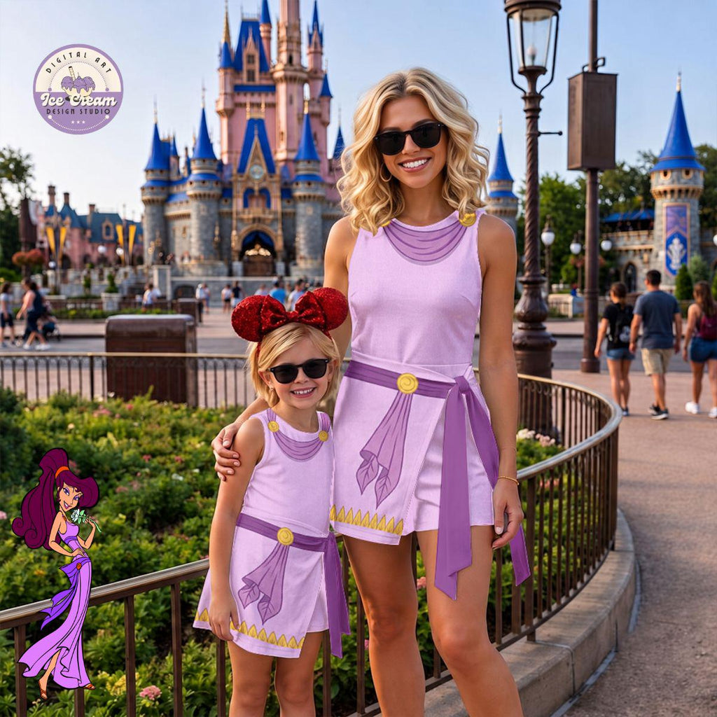 Megara Princess Costume Wrap Skort Dress, Halloween Cosplay Dress, Hercules Tennis Dress, Movie Meg Inspired Dress, Party Dress Gift