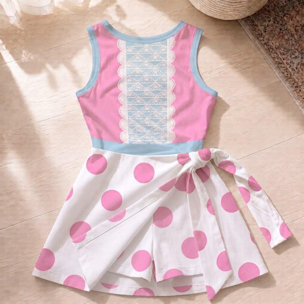 Toy Story Bo Beep Tennis Dress, Bo Beep Pixar Cosplay Dress, Bo Beep Costume Outfit, Halloween Party Trip Dress, Disneyland Halloween Outfit