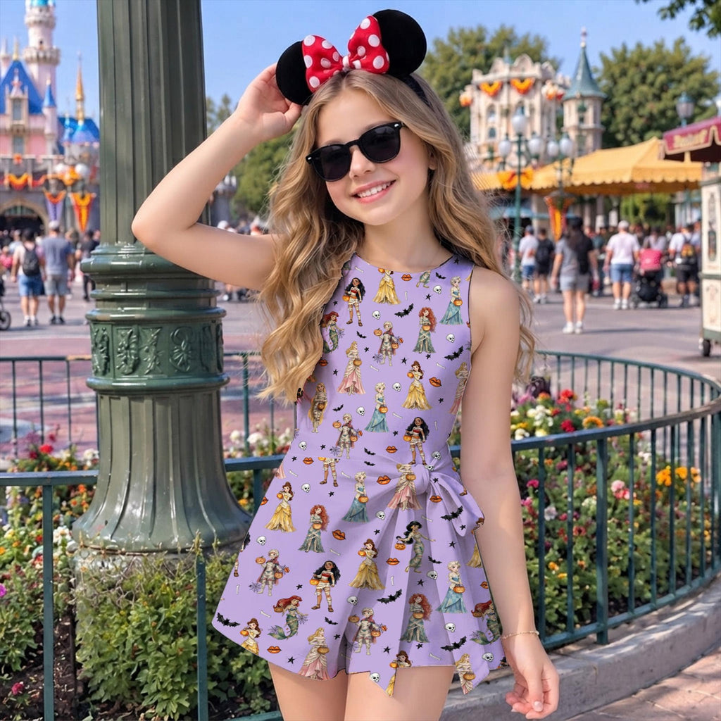 Disney Princess Halloween Pumpkin Tennis Dress, Magic Kingdom WDW Disneyland Trip Outfits, Disney Halloween Women's Dress, Gift for Her