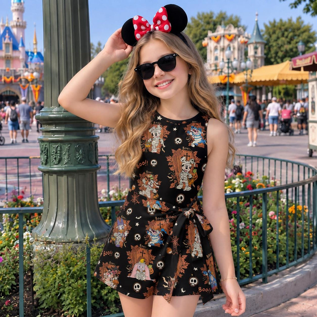 Disney Halloween Mickey And Friends Mummy Tennis Dress, WDW Disneyland Spooky Outfits, Mickey Not So Scary Skort, Disney Women's Dress