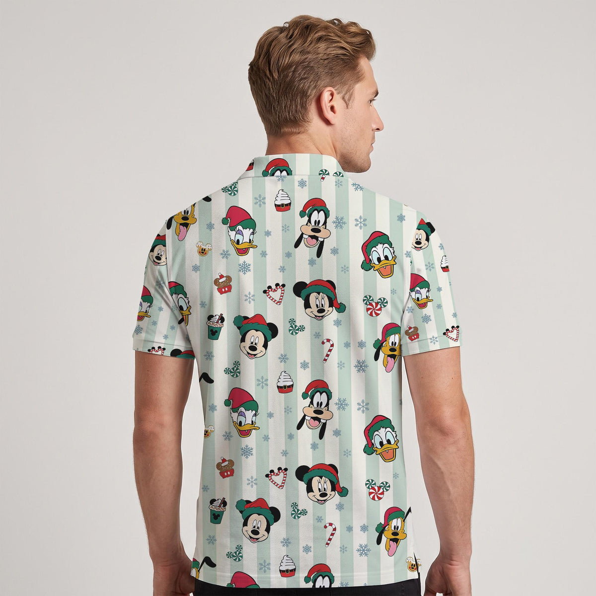 Mickey and Friends Christmas Matching Couple Outfit, Very Merry Xmas Lights Polo Shirt and Wrap Skort Dress, Theme Park Vacation Gift Idea