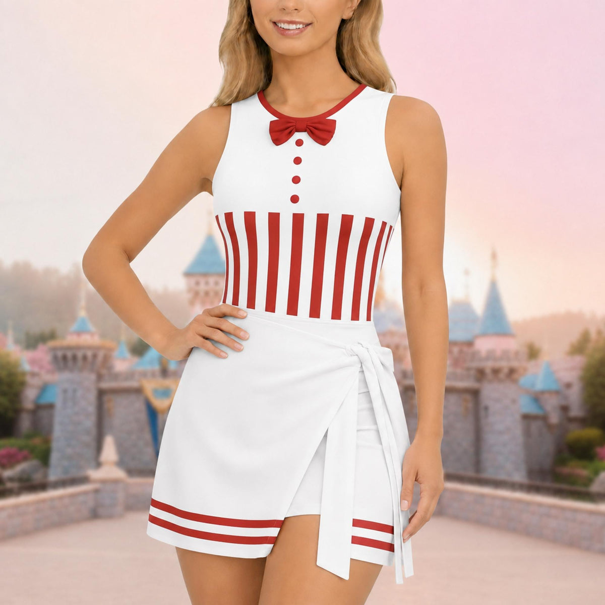 Mary Poppins Jolly Halloween Wrap Skort Dress, Mary Poppins Inspired Skort Dress, Magical Nanny Costume, Halloween Park Outfit, Women Gift