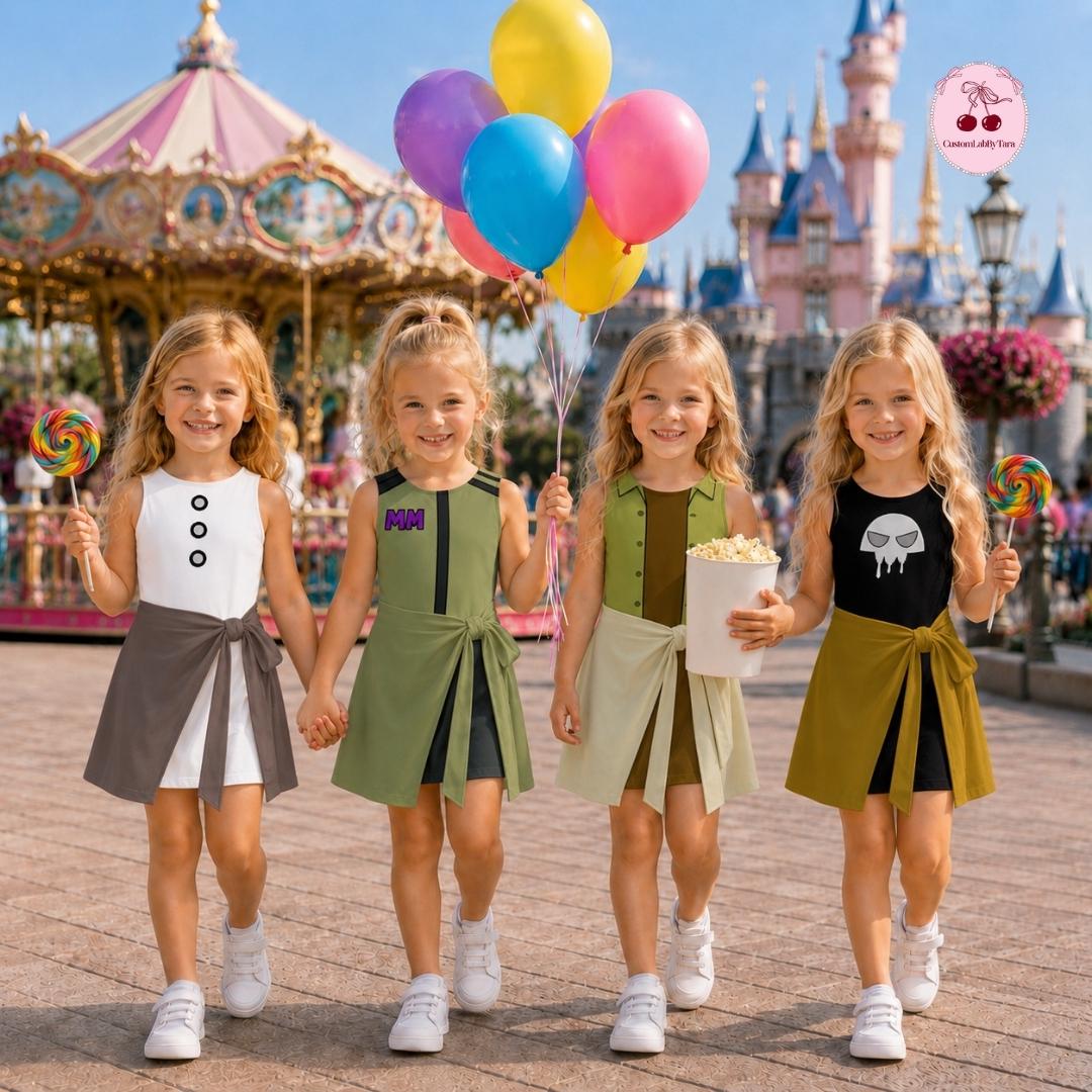 Disney Phineas and Ferb Tennis Dress, Disney Channel Perry the Platypus Candace Flynn Isabella Birthday Girl, Mom Kids Skirt Activewear Set