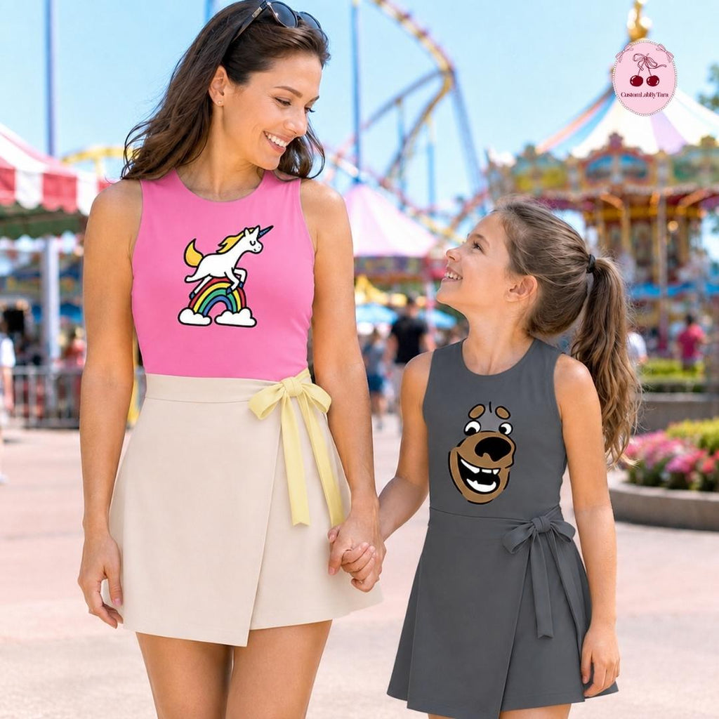 Trash Truck Tennis Dress, Hank Trash Truck Skirt Activewear Set, Trash Truck Family Birthday Party Mom Daughter Matching, Birthday Girl Gift