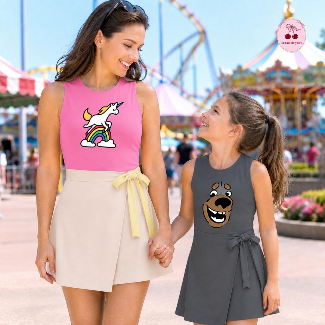 Trash Truck Tennis Dress, Hank Trash Truck Skirt Activewear Set, Trash Truck Family Birthday Party Mom Daughter Matching, Birthday Girl Gift