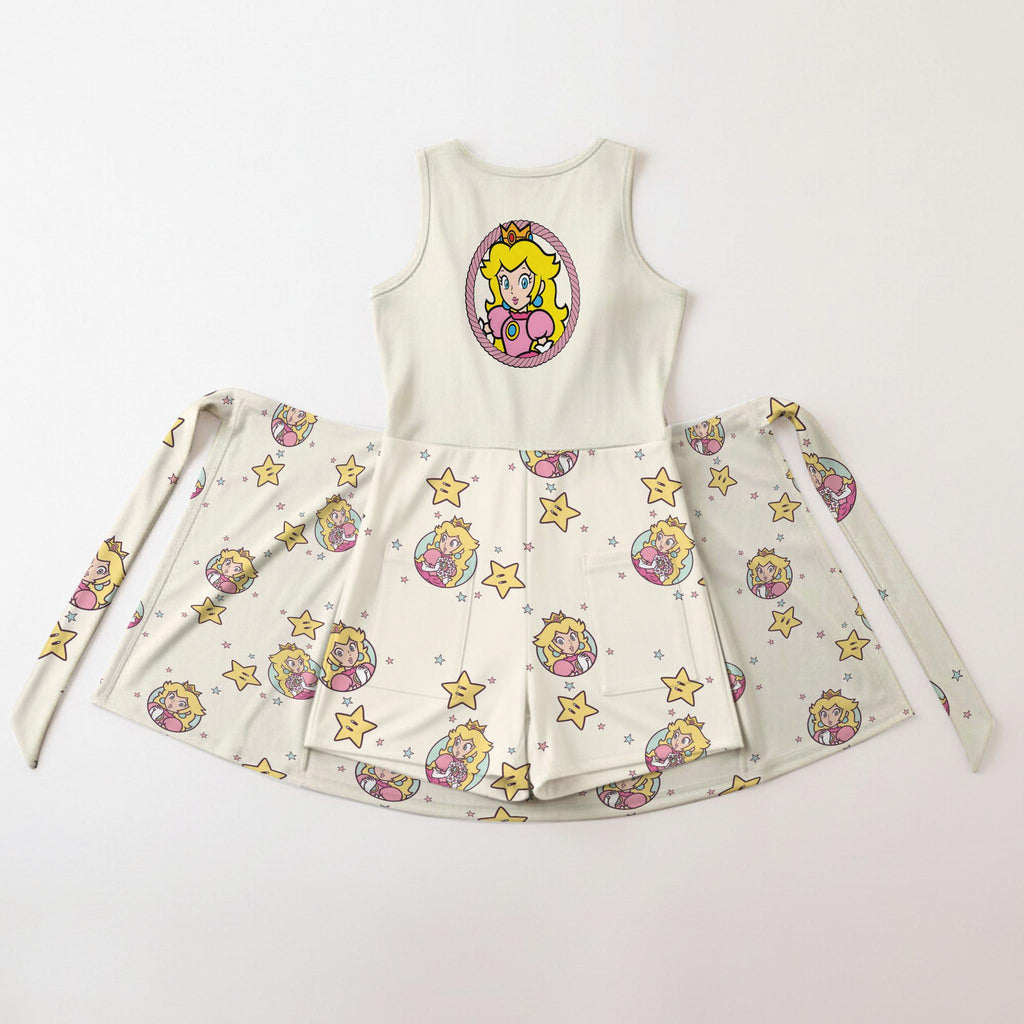 Peach Princess Inspired Women Dress, Princess Mario Cosplay Dress, Pink Activewear Dress,
