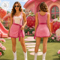 Losto Dress Skirt, Toy Story Shepherdess Skirt, Pink Blue Polka Dot Outfit, Theme Park Vacation Apparel, Cute Cosplay Costume