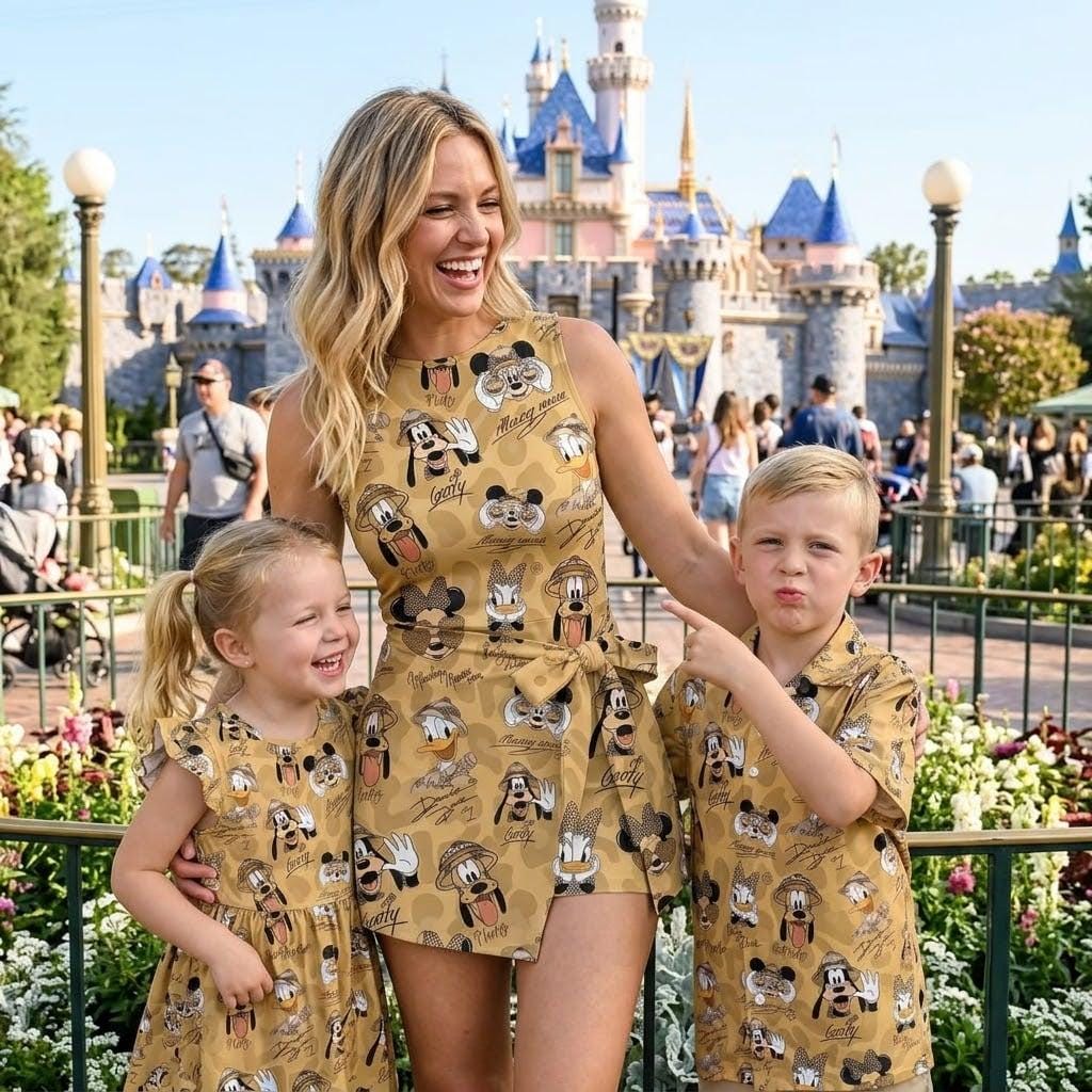 Safari Family Matching Outfits, Mickey and Friends Jungle Button Shirt, Animal Kingdom Skater Dress, Safari WDW Trip
