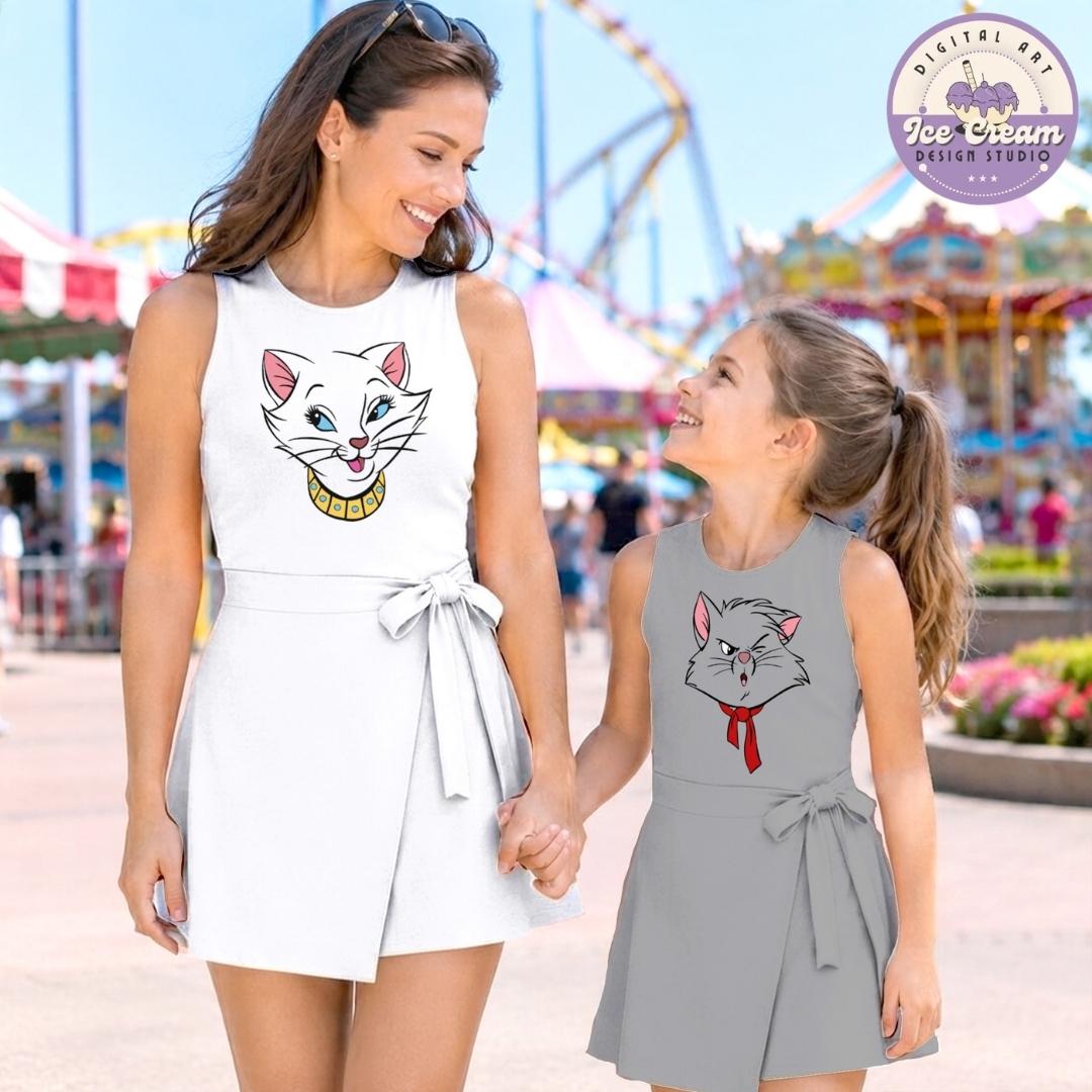 Disney The Aristocats Tennis Dress, Duchess Marie Toulouse Berlioz Cat Lovers Birthday Dress, Cat Mom Dad Womens Kids Costume Dress Skirt