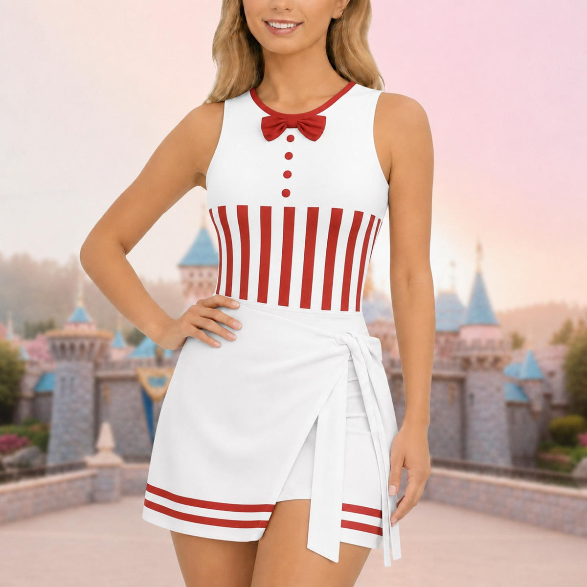 Jolly Halloween Wrap Skort Dress, Magical Nanny Costume, Halloween Theme Park Outfit, Nanny Inspired Wrap Skort Dress