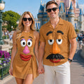 Mr And Mrs Potato Head Couple Cosplay Matching Outfits, Theme Park Halloween Costumes, Casual Button Down Shirt And Tennis Skirt Outfits