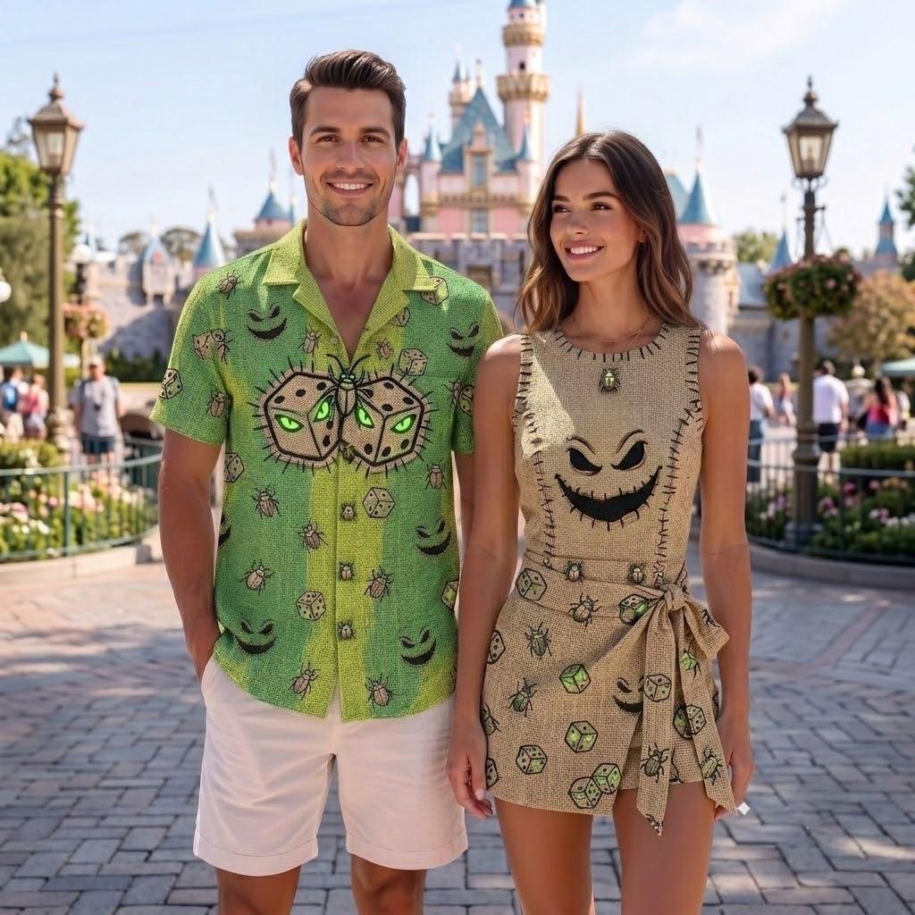 Oogie Boogie Costume Wrap Skort Dress, Disney Couple Matching, Nightmare Before Christmas Outfits, Halloween Vacation Skirt