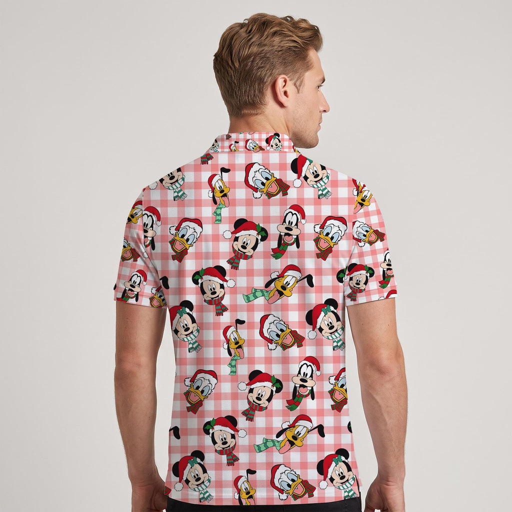 Mickey and Friends Christmas Matching Couple Outfit, Very Merry Xmas Lights Polo Shirt and Wrap Skort Dress, Theme Park Vacation Gift Idea