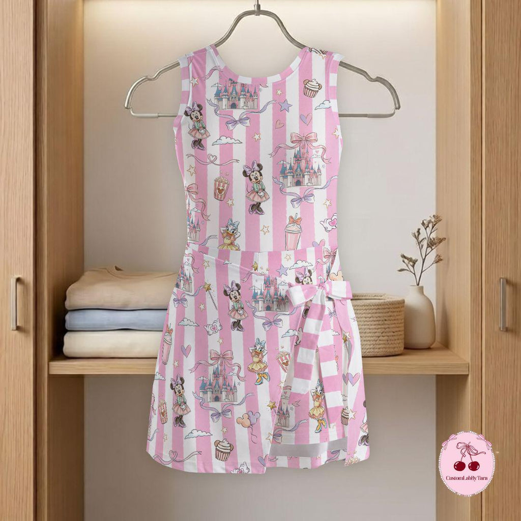 Disney Mickey And Friends Coquette Wrap Skirt Dress, Disney Castle Tennis Dress, Coquette Ribbon Athletic, Disney Vacation Tennis Dress