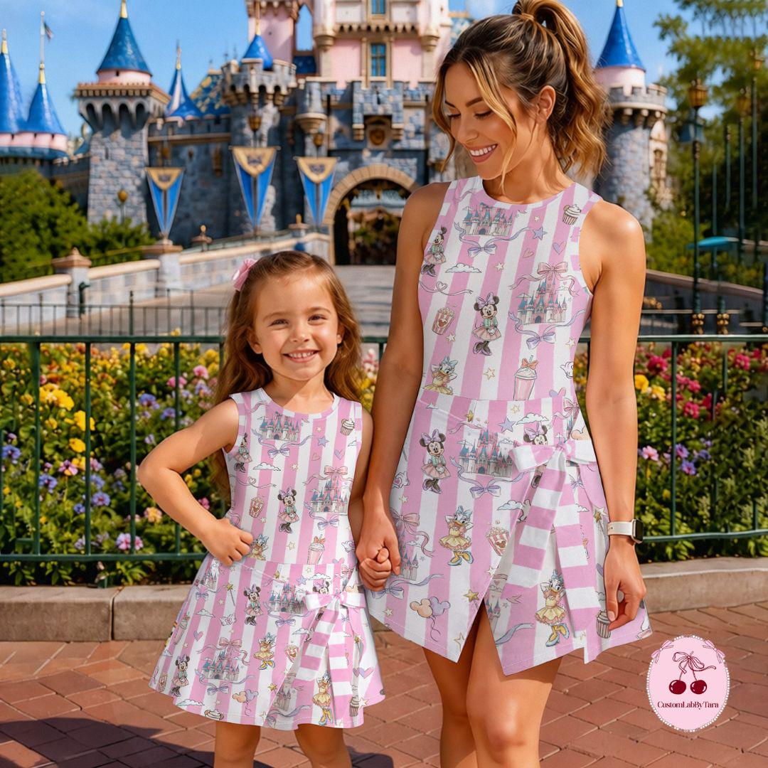 Disney Mickey And Friends Coquette Wrap Skirt Dress, Disney Castle Tennis Dress, Coquette Ribbon Athletic, Disney Vacation Tennis Dress