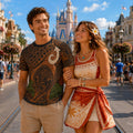 Moana and Maui Matching Couple Outfit, Classic Princess Halloween Cosplay Costume T-Shirt and Tennis Dress, Disney Vacation Gift for Couples