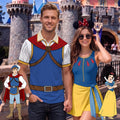 Snow White Prince Florian Matching Couple Outfit, Princess Cosplay Polo Shirt and Wrap Skort Dress, Theme Park Vacation Gift Idea