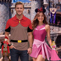 Aurora and Prince Phillip Matching Couple Outfit, Sleeping Beauty Cosplay Polo Shirt and Wrap Skort Dress, Theme Park Vacation Gift Idea