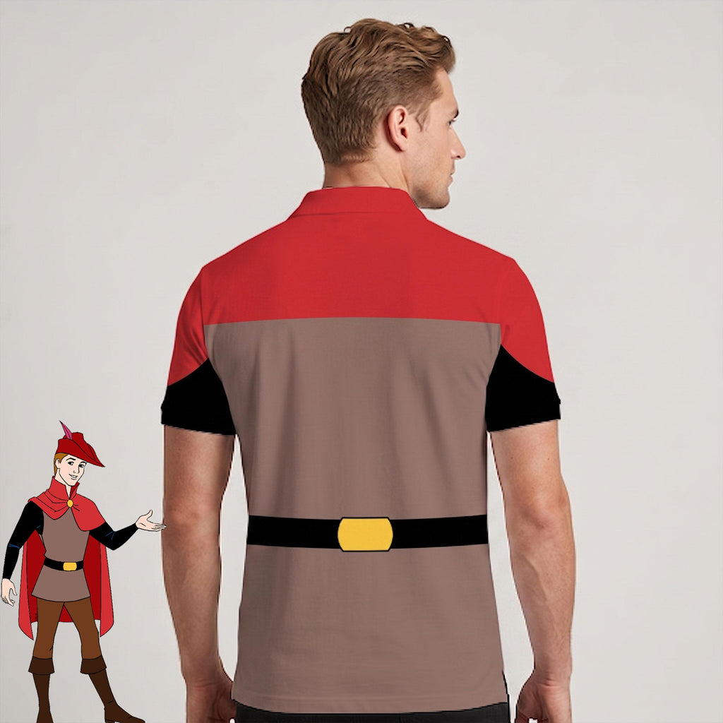 Aurora and Prince Phillip Matching Couple Outfit, Sleeping Beauty Cosplay Polo Shirt and Wrap Skort Dress, Theme Park Vacation Gift Idea