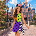 Wickedly Whimsy Witch Tennis Skirt Dress, Colorful Halloween Wrap Skort Dress, Whimsical Witch Costume Skirt, Halloween Party Dress
