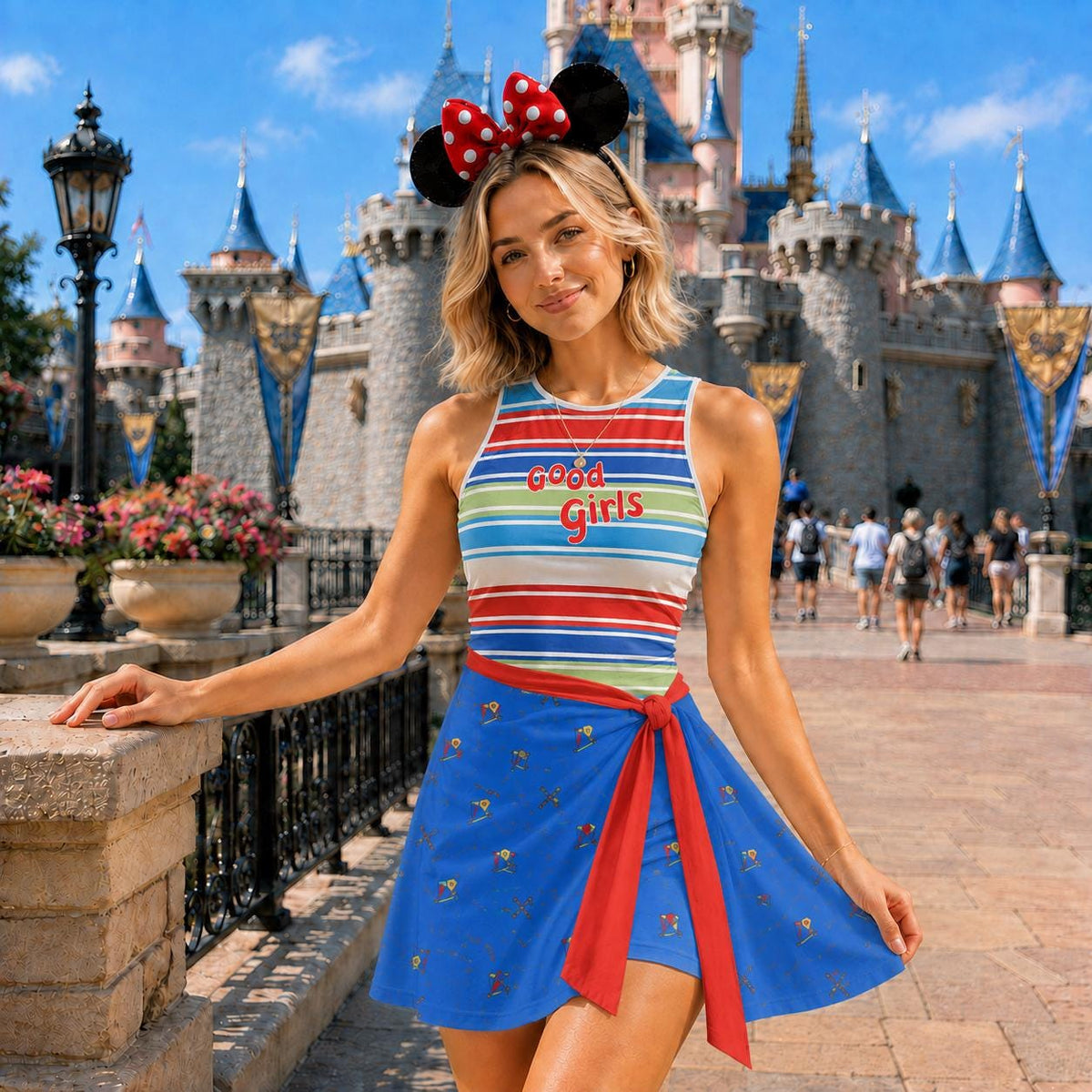 Chucky Cosplay Tennis Skirt Dress, Good Guys Movie Inspired Costume Wrap Skort Dress, Halloween Costume Dress, Girls Trip Party Gift