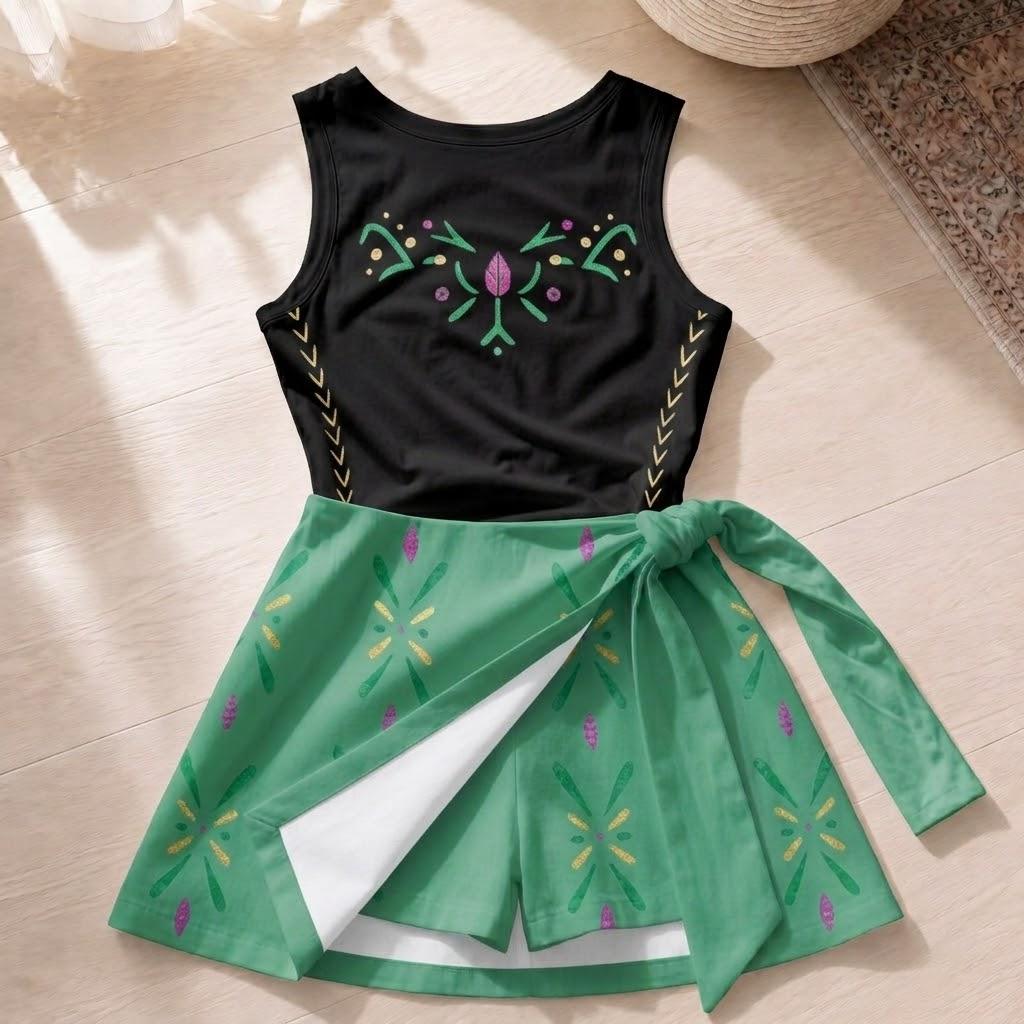 Frozen Elsa Anna Costume Tennis Dress, Frozen Princess Cosplay Dress, Frozen Queen Dress, Disneyworld Girl Dress, Halloween Party Outfits