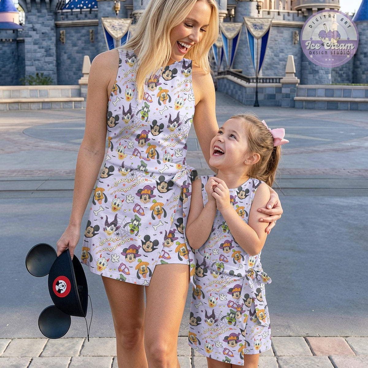 Watercolor Mickey & friends Halloween Tennis Dress, Mickey's Not so scary Womens Kids Costume Dress Skirt, WDW Disneyland Gift for her