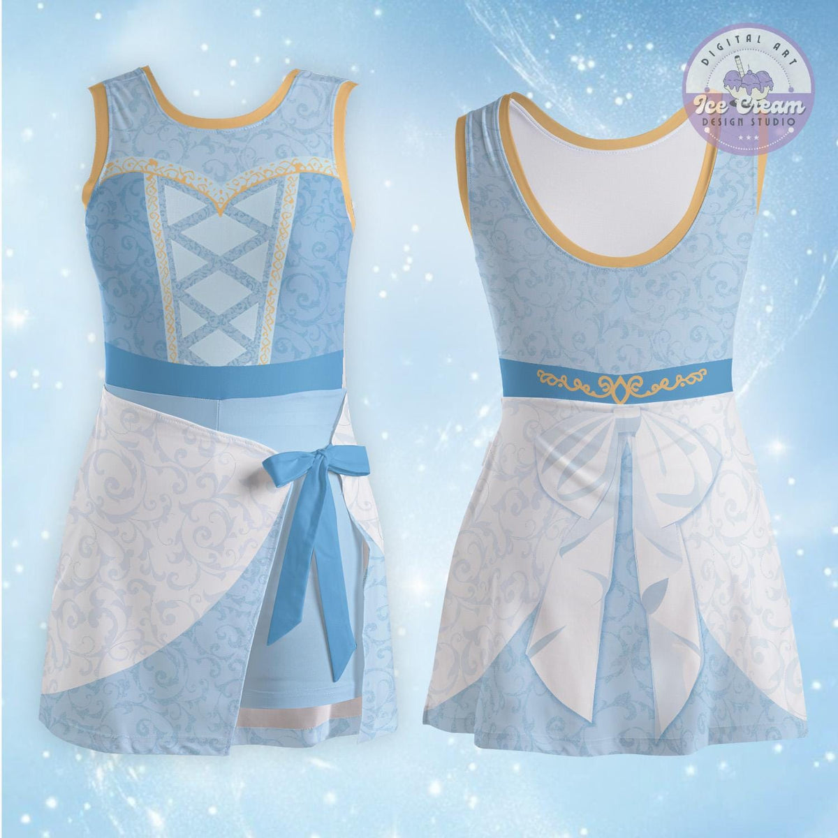 Disney Halloween Princess Skort Dress, Cinderella Princess Womens Kids Costume Dress Skirt, WDW Disneyland Group Party Dress Gift for her