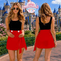 Mickey Mouse Jumpsuit Skirt Costume, Polka Dot Cosplay Dress for Women, Disneyland Theme Park Dress, Magic Mouse Skort Outfit