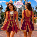 Pirate Captain Jumpsuit Skirt Costume, Captain Hook Villain Cosplay Dress for Women, Disneyland Theme Park Dress, Neverland Skort Outfit Top