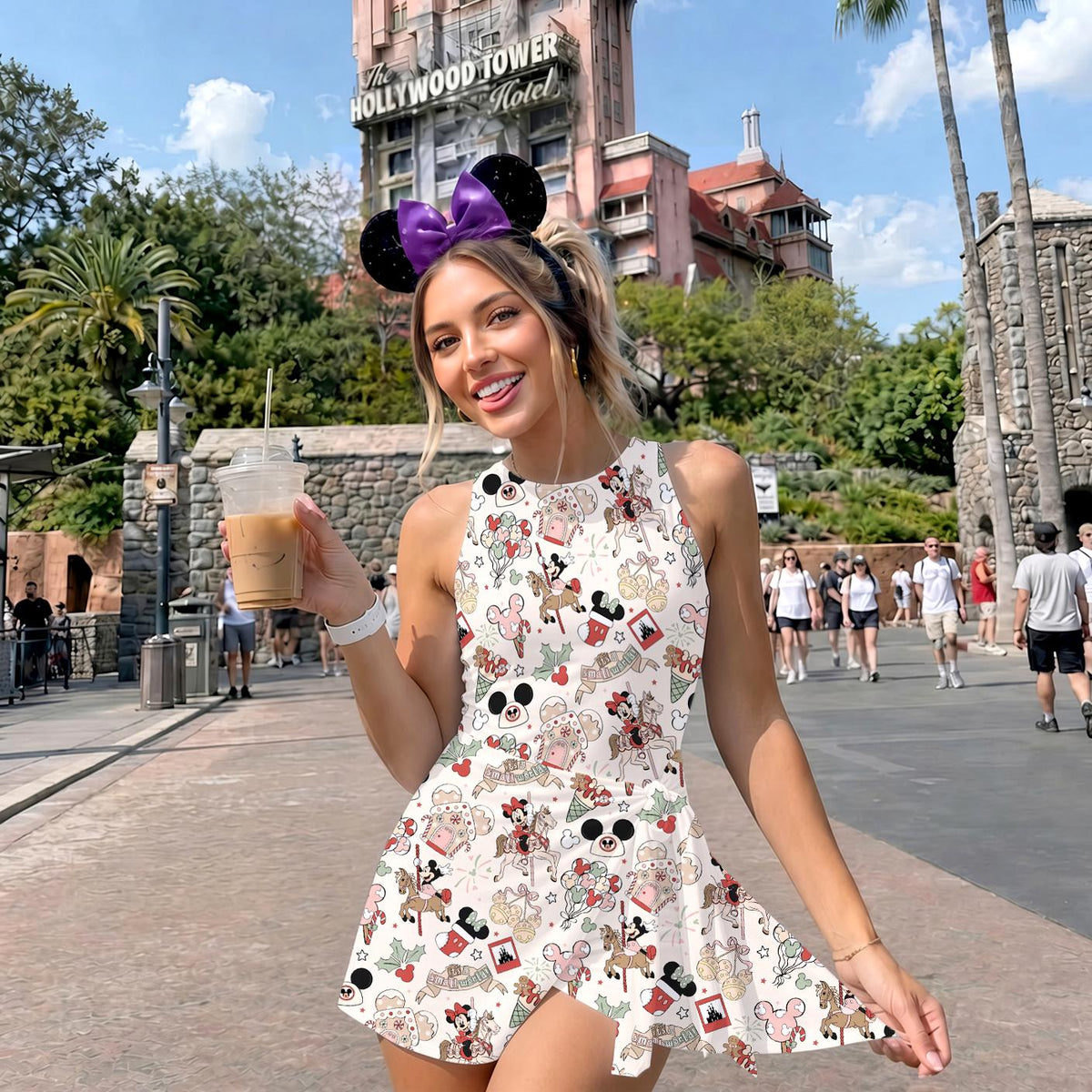 Disney Christmas Tennis Dress, Magical Holiday Snacks Disneyland Outfit, Disney Mom and Daughter Skirt, Disney Festive Winter Athletic Skirt