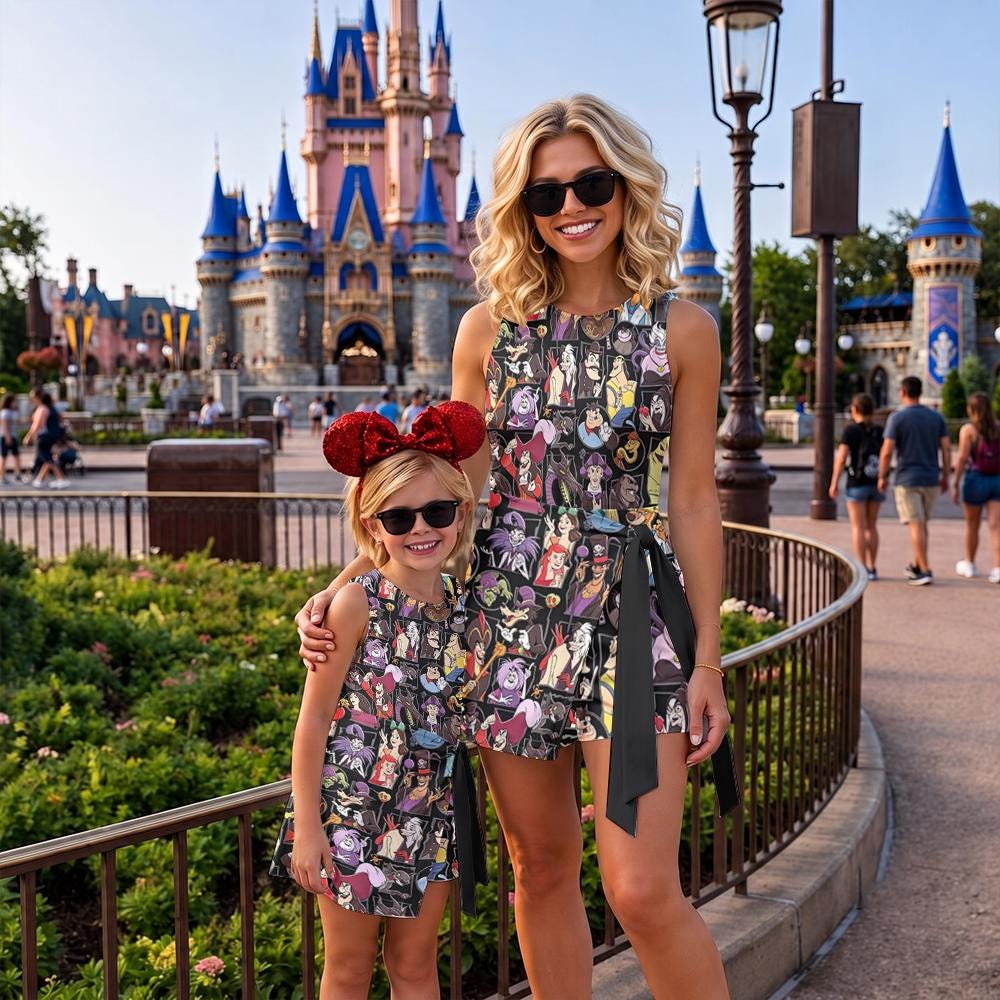 Disney Villians Halloween Wrap Dress Skirt, Evil Friends Halloween Trip Dress, Disney Halloween Outfit, Mickey's Not So Scary Skirt