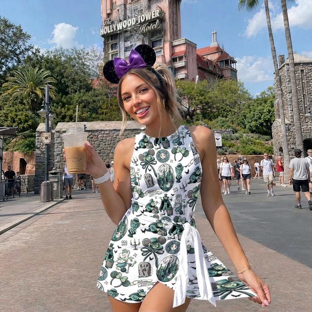 Coquette Bow The Haunted Mansion Tennis Dress Skirt, Madam Leota Hitchhiking Ghosts Dress, Disney Spooky Season Skirt, Not So Scary Skort