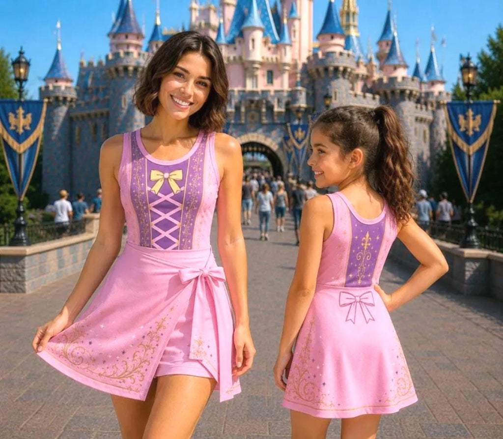 Princess Rapunzel Disney Bounding Dress, Tangled Princess Tennis Skater Dress, Disney World Vacation Costume