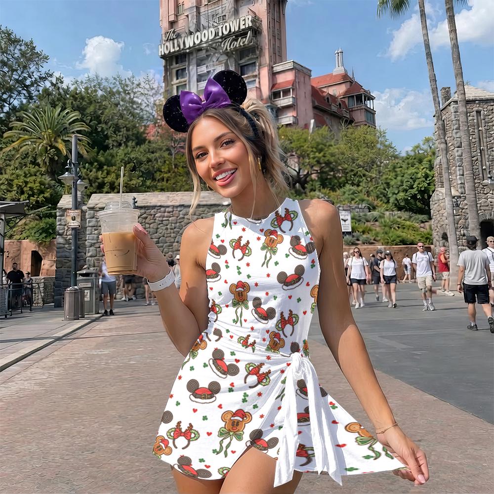 Disney Christmas Ears Tennis Dress, Mickey Minnie Xmas Skirt, WDW Disneyland Christmas Party Dress, Mickey's Very Merry Christmas Dress