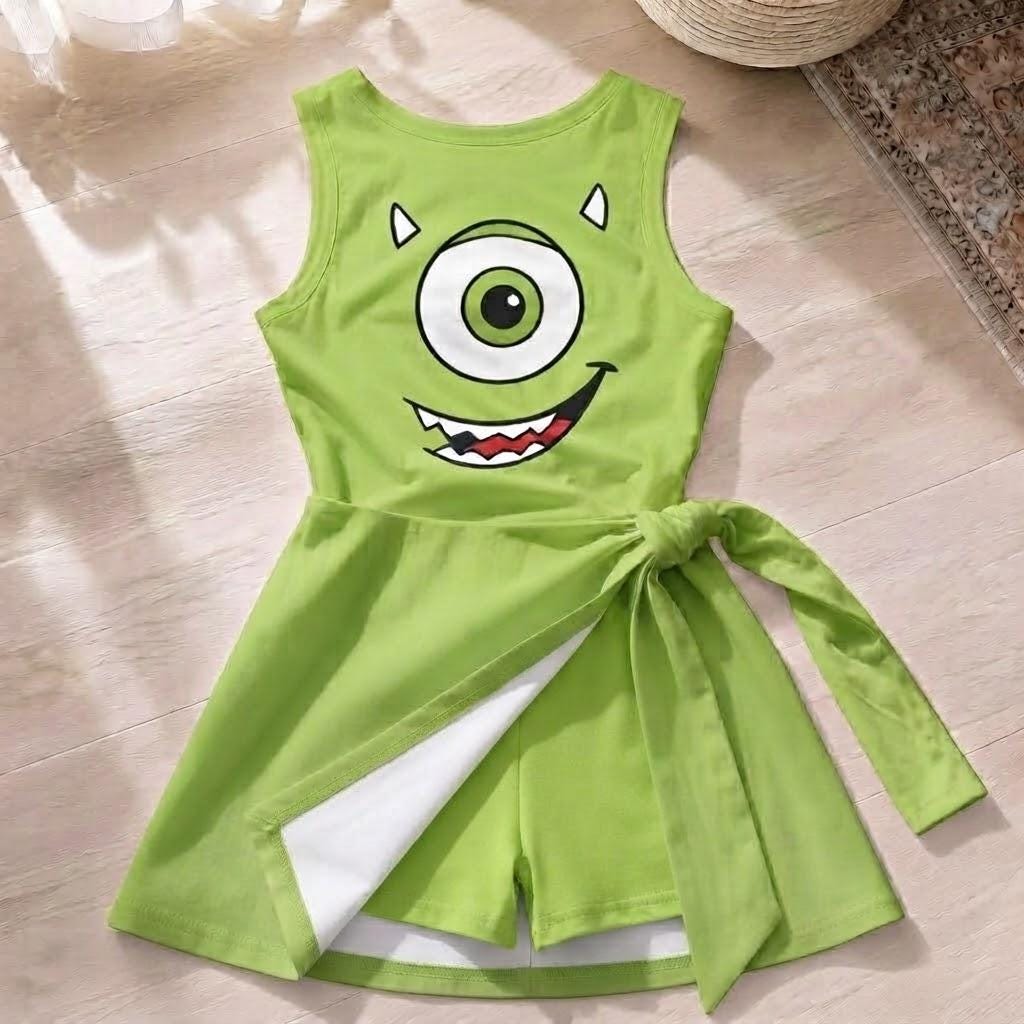 Halloween Mike Wazowski and James P. Sullivan Costume Tennis Dress, Sully Mike Dress, Monster Inc Cosplay, Disney Halloween Party Outfits