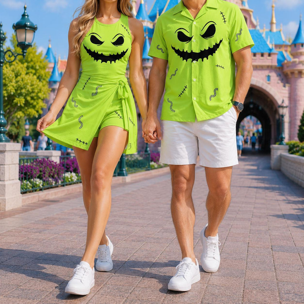 Halloween Oogie Boogie Costume Matching Outfit, Nightmare Before Christmas Button Shirt, Cosplay Oogie Boogie Tennis Dress, Halloween Outfit