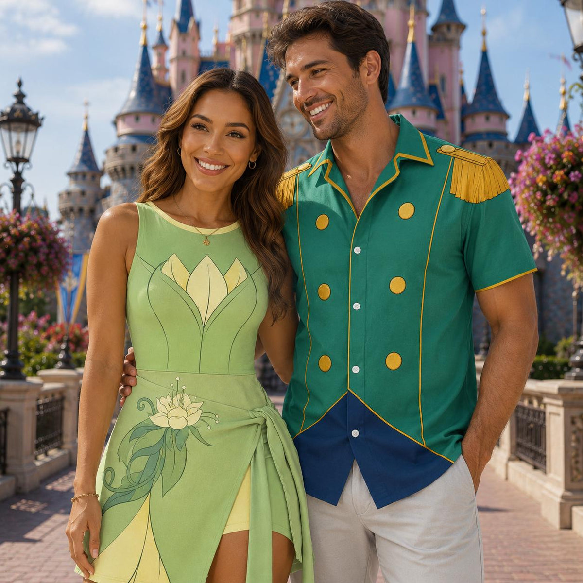 Tiana N Prince Naveen Couple Outfit, Princess And The Frog Halloween Costume, Disney Cosplay Wrap Skirt, Disneyland Dress, Gift For Her