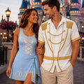 Cinderella Matching Outfit, Disney Princess Wrap Skort Dress, Prince Charming Shirt, Halloween Couple Costume , Cosplay Party Outfit