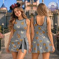 Halloween Mickey Minnie Pumpkins Striped Wrap Tennis Dress, Mickey Minnie Matching Outfit, Mickey's Not So Scary Halloween Party Skort Dress