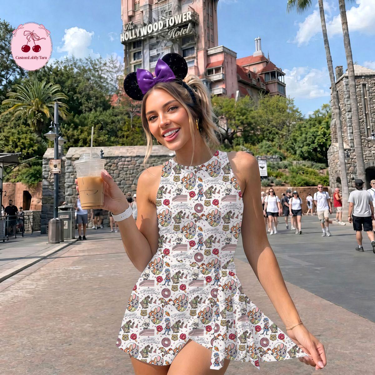 Zootopia Wrap Skort Dress, Zootopia 2 Movie Cosplay Costume Dress, Nick Wilde and Judy Hopps Dress Skirt, Disney Mom & Daughter Tennis Dress
