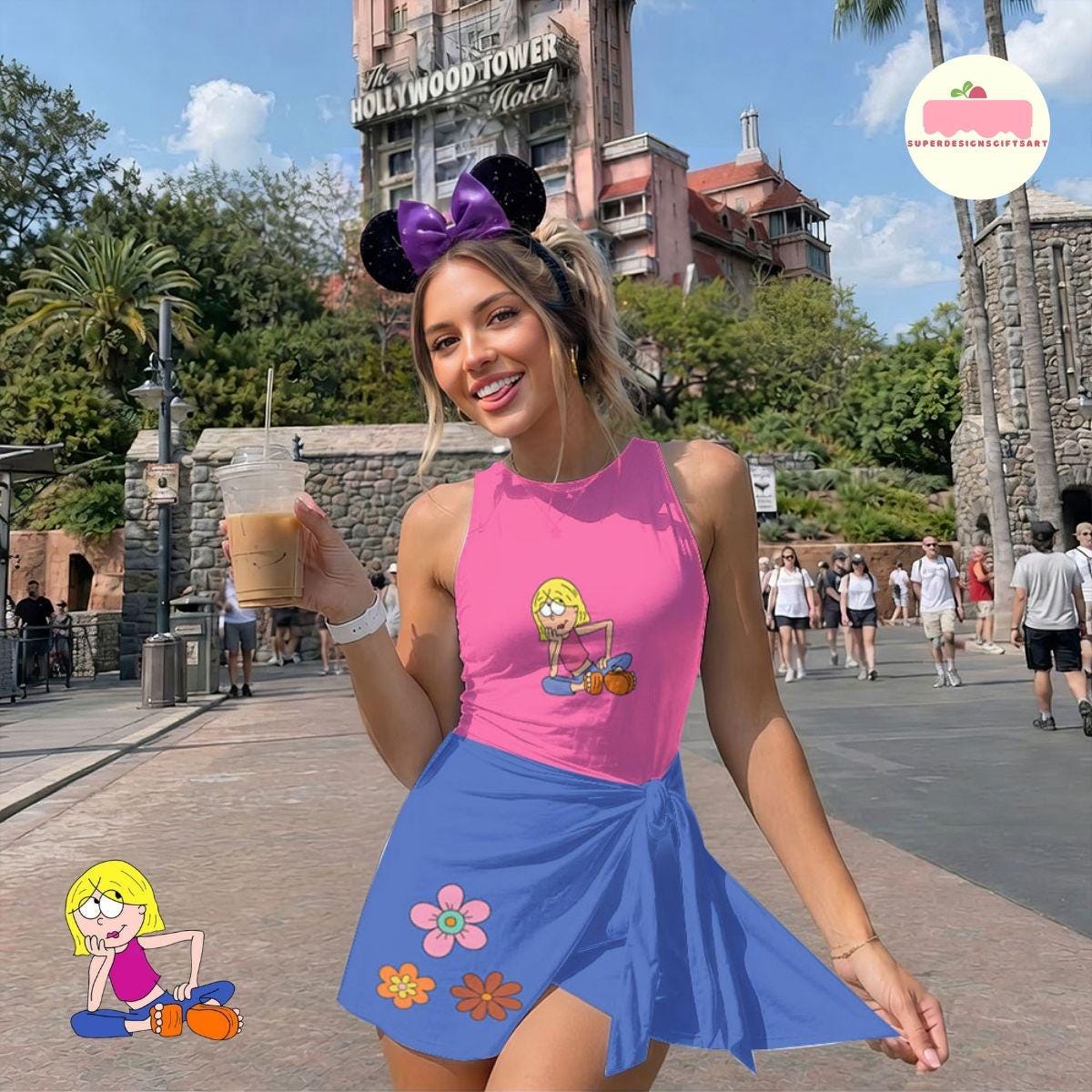 Lizzie McGuire Costume Tennis Dress Skirt, Lizzie Halloween Costume, Lizzie Cosplay Outfit, Disney Gift, Lizzie McGuire Cosplay Dress