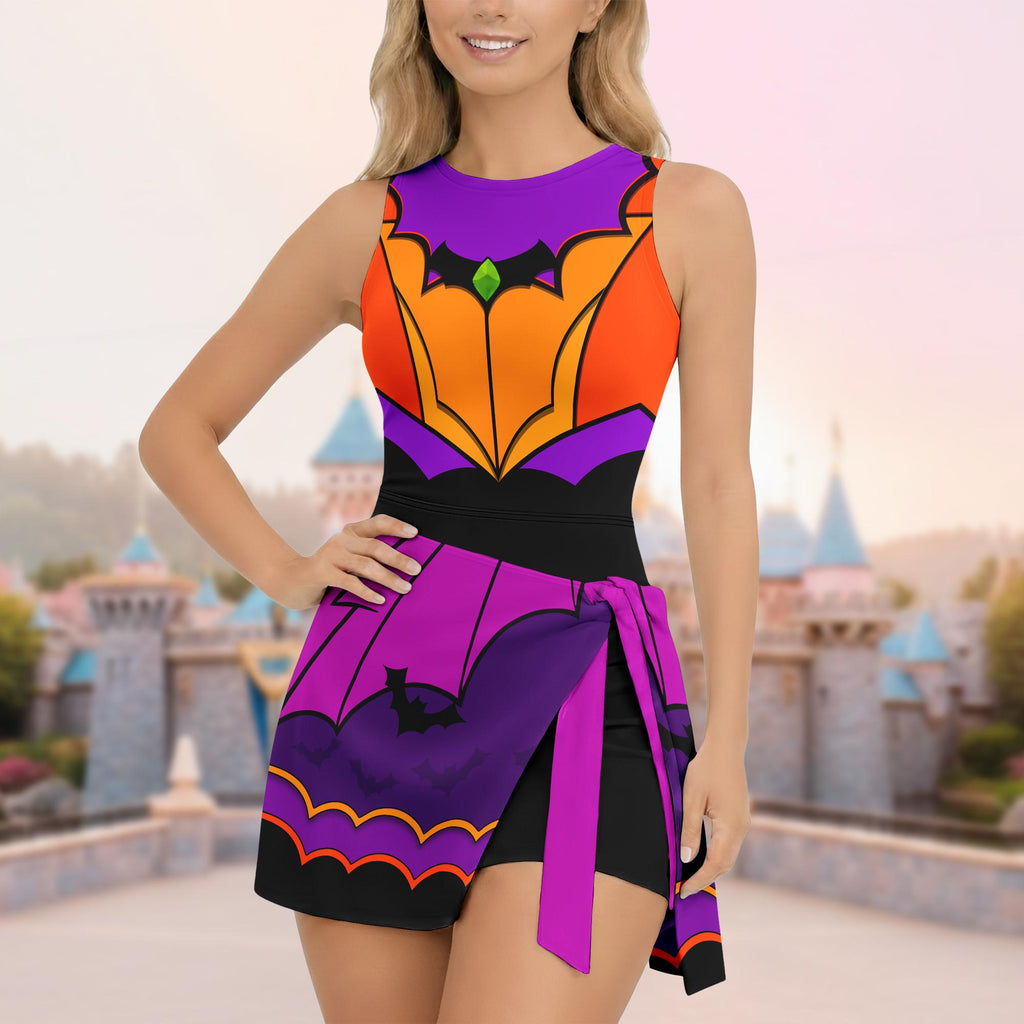 Halloween Inspired Dress, Halloween Event Costume Wrap Skort Dress, Halloween Cosplay Women Dress, Halloween Costume Outfit