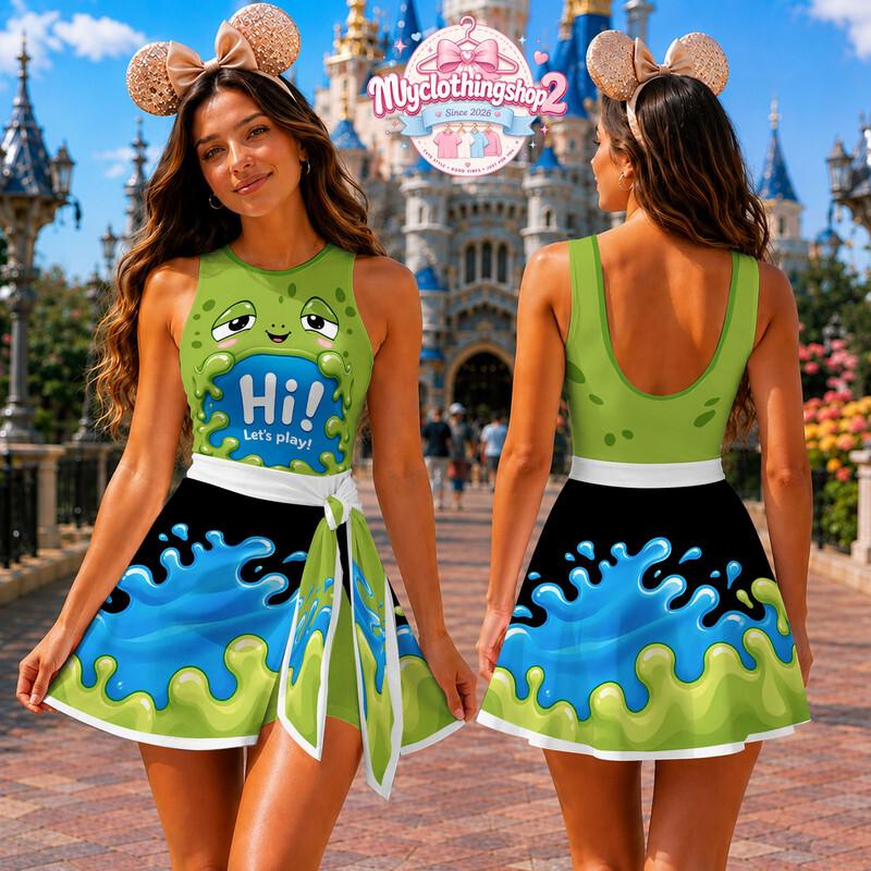 Toy Story Alien Jumpsuit Skirt, Little Green Men Cosplay Jumpsuit Skirt, Disneyland Character Costume Jumpsuit Skirt, Activewear Cloth