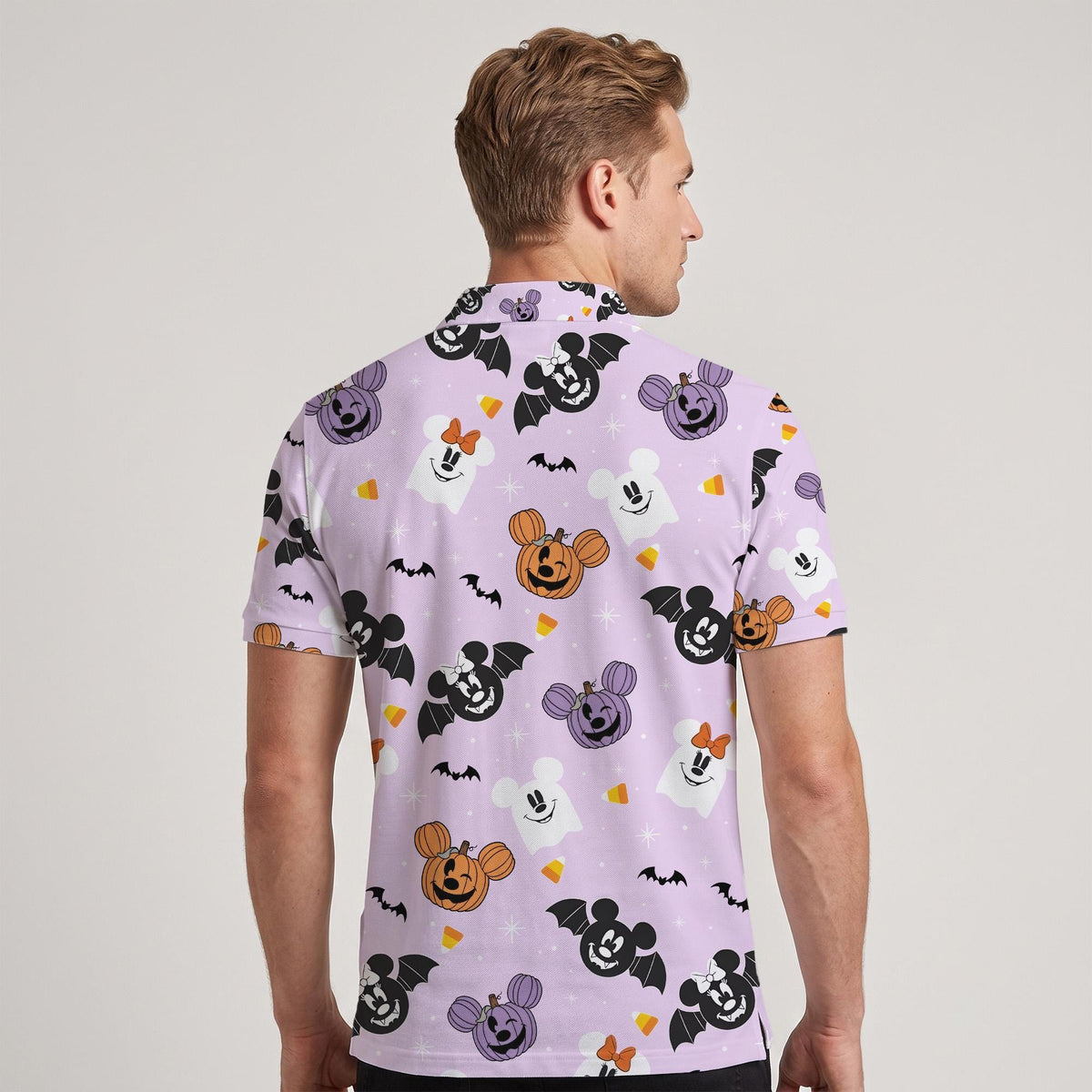 Mickey and Friends Halloween Matching Couple Outfit, Spooky Party Polo Shirt and Wrap Skort Dress, Theme Park Vacation Gift Idea